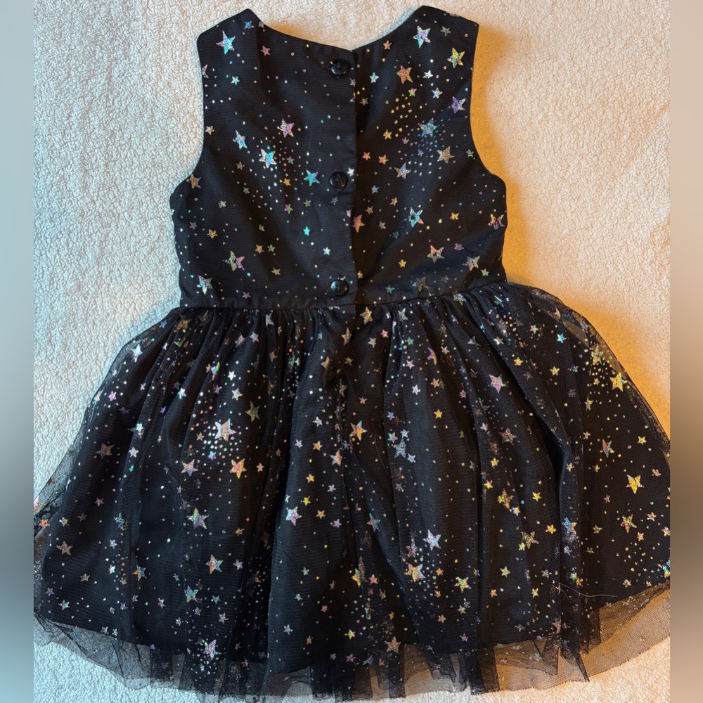 Pastourelle NYC Black Tulle Dress with Silver Starry Accents, size 3T - Picture 4 of 4
